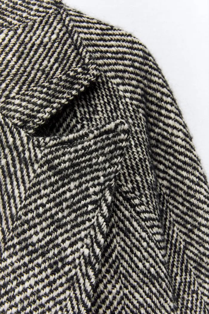 Manteau avec col à revers et manches longues (Taille XS)