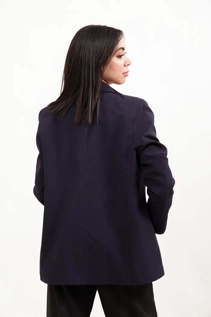 blazer veste navy blue nuit à imprimé léopard