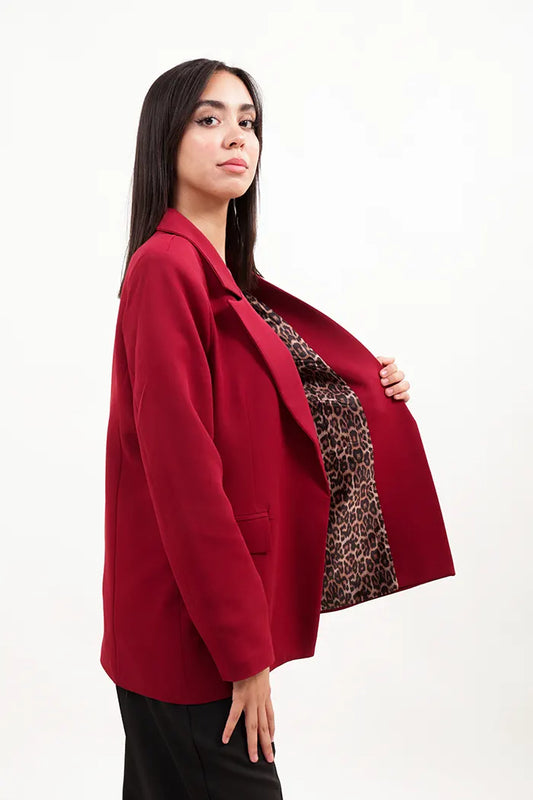 Élégante veste à imprimé léopard