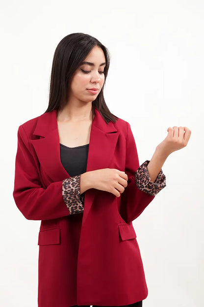 Élégante veste à imprimé léopard