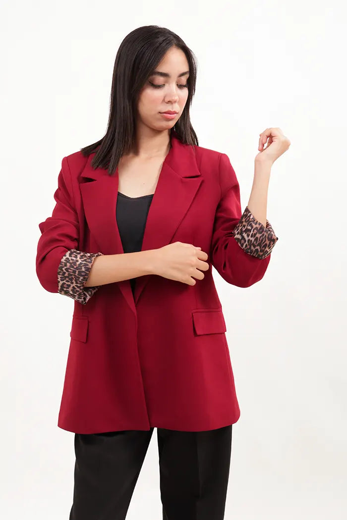 Élégante veste à imprimé léopard
