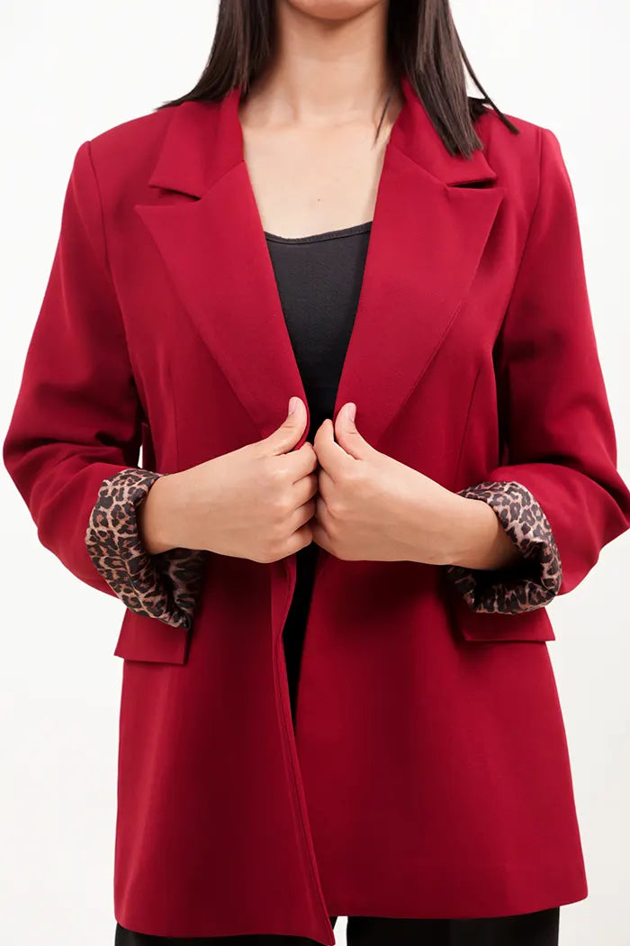 Élégante veste à imprimé léopard