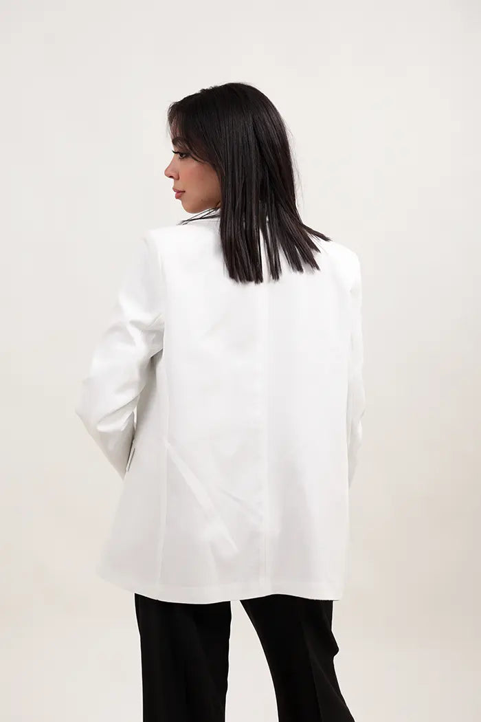 Blazer Veste élégante à imprimé léopard blanc