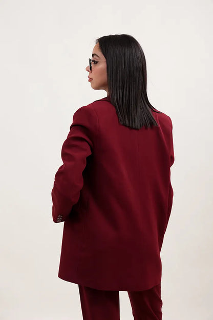 Ensemble 3 pièces élégant en  bordeaux